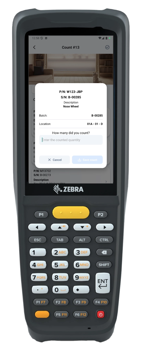 SAM Inventory count list scanning feature